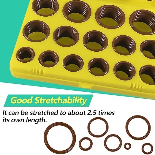 Alto Durável 386PCS FKM 75A Castanho Tubulação O Ring Kit para Reparação Automóvel torneira selos